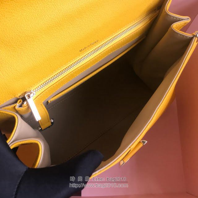 DELVAUX女包 2019春夏最新色 專櫃原廠皮 德爾沃女手提包 DV0020太陽黃 小號Delvaux單肩包  fcs1145